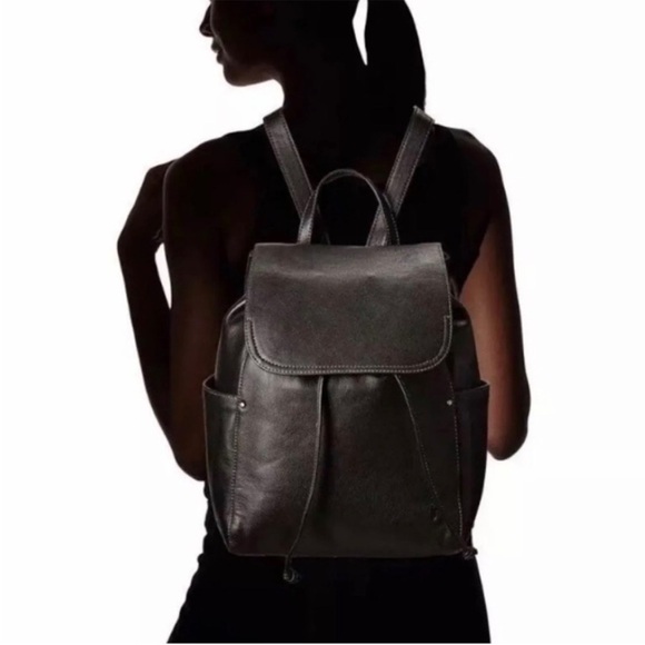 Frye Olivia Black Leather Backpack - Picture 2 of 12